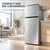 HUXLARO Small Refrigerator with Freezer Mini Fridge Removable Plastic Shelves Ideal for Apartment,Dormitory (1.8Cu.ft grey)