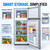 HUXLARO Small Refrigerator with Freezer Mini Fridge Removable Plastic Shelves Ideal for Apartment,Dormitory (1.8Cu.ft grey)
