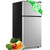 2.4 Cu.ft Mini Fridge with Top Freezer Apartment Size Dual Door Compact Refrigerator for Personal Use Small Fridge with Egg tray, 7 Temperature Control For Dorm, Silver