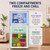 Cosanta Mini Fridge with Freezer, Double-Door Compact Refrigerator, Adjustable Glass Shelves, Mechanical Thermostat & Leveling Feet, Space-Saving for Apartment/Dorm/Office (2.0, Cubic Feet)