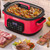 Royalcraft 12-in-1 Digital Programmable Slow Cooker, 6.5 QT Large Multicooker, Multi-Cooker with Timer, Temp Control, Red