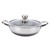 Omquot Stainless Steel Non-Stick Frying Pan with Lid for Induction and Gas Use 316 Durable Heat Cookware 12 Inch (30cm)