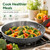 Alpine Cuisine 12-Inch Aluminum Forged Fry Pan, Gray Marble Ceramic Nonstick Coating, Wood-Look Handle, Even Heat Skillet for Healthy Cooking