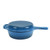 AMONIDA Enameled Cast Iron Skillet for Home Cooking, 10.2 Inch (Blue)