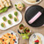 GRSJKRI Automatic Non-stick Crepe Makers Mini Pancake Machine Pizza Maker Household Kitchen Tool Electric Baking Pan Metal Stent