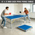 SculPong 6FT 72''x36'' Ping Pong Table Foldable Midsize Table Tennis Table with Net, Paddles and Balls, MDF Multi-Use Family Game Table Assembly Free for Kid Teenager Adult, Compact & Portable Blue