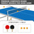 SculPong 6FT 72''x36'' Ping Pong Table Foldable Midsize Table Tennis Table with Net, Paddles and Balls, MDF Multi-Use Family Game Table Assembly Free for Kid Teenager Adult, Compact & Portable Blue