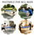 6x3 FT Table Tennis Table, No Assembly Required Portable Ping Pong Table Set with Net, 2 Table Tennis Paddles and 3 Balls, Space Saving Mid-Size Game Table for Home, Garage & Family Fun
