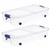 2 Pack 66 Qt Clear Underbed Storage Bins with Wheels and Latch Lids