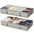 2-Pack Under Bed Storage Containers, 6 Inches Tall Clothes Storage, Grey