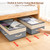 Dolicer 4 Pack Under Bed Storage with Wheels, 6in-10in Height Adjustable Underbed Storage Containers, 92L XXXL Under Bed Drawers Rolling Bin with Clear Lids for Dorm Shoes Clothes Organizers(Grey)