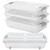 Beeveer 4 Plastic Under Bed Storage Containers, 23.7 x 15.8 x 5.2, White