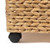 Eyely KSB1006A Parker 26.38" Minimalist Hand-Woven Hyacinth/Wood Underbed Storage Bin with Wheels and Handles, Natural