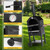 PLENTORA Outdoor Pizza Oven, Wood Fired Pizza Oven with Wheels for Outside, Portable Pizza Maker with Stone, Peel, Cover & Cooking Grids for Backyard, Patio, Camping, Black