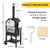 PLENTORA Outdoor Pizza Oven, Wood Fired Pizza Oven with Wheels for Outside, Portable Pizza Maker with Stone, Peel, Cover & Cooking Grids for Backyard, Patio, Camping, Black