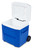 16 QT Hard Sided Rolling Ice Chest Cooler, Blue Portable Insulated with Telescoping Locking Handle and Wheels, Elevated Base & Drainage Channels for Picnic, Road Trip and Outdoor Activities