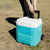 16 QT Wheeled Hard Side Ice Chest Cooler, Blue Portable Insulated, Telescoping Locking Handle, Pouring Channels for Road Trips, Outdoor Picnics, Travel Use
