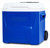 16 QT Hard Sided Rolling Ice Chest Cooler, Blue Portable Insulated with Telescoping Locking Handle and Wheels, Elevated Base & Drainage Channels for Picnic, Road Trip and Outdoor Activities