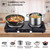 1800W Electric Hot Plate for Cooking, Double Burner with 7.2"&6.1" Cast Iron Heating Plate, Portable Cooking Stove, Adjustable Temperature Controls, Easy to Clean, Compatible for All Cookwares