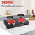 Infrared Dual Burner, 1800W Portable Electric Hot Plate with 7.5” & 6.3” Glass Cooktop, Stepless Temperature Control Countertop Stove for Home RV Camp, Dual Hot Plates