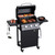Byacgrill 3-Burner Propane Gas Grill, 30,000 BTU Outdoor BBQ Gas Grill with 2 Side Tables, Stainless Steel Cooking Grates, Built-in Thermometer & Wheels, Easy to Assemble for Patio, Backyard BBQ