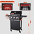 Byacgrill 3-Burner Propane Gas Grill, 30,000 BTU Outdoor BBQ Gas Grill with 2 Side Tables, Stainless Steel Cooking Grates, Built-in Thermometer & Wheels, Easy to Assemble for Patio, Backyard BBQ