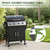 HUGROVE 4-Burner Propane Gas BBQ Grill, Upgraded 40,000 BTU Stainless Steel Barbecue Grill with Foldable Side Tables, Spice Rack & Wheels for Outdoor Cooking