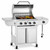 WAA 4-Burner Propane Gas Grill with Side Burner, 42,000 BTU, SUS201 Stainless Steel with 3 Enameled Grates for Patio Use