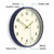 JONES CLOCKS® Studio Clock | Modern Round wall Clock | 12" | Navy Blue