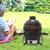 Ceramic Charcoal Grill with Dome Lid, Smoker and Outdoor Cooking for Patio