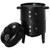 3-in-1 Vertical Charcoal Smoker Grill with 2 Cooking Areas, Thermometer