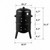 3 In 1 Portable Charcoal Smoker Grill, 31 Inch Iron Barrel BBQ Cooker With Built-in Thermometer & Adjustable Air Vent, Black Barbecue For Backyard, Camping, Picnic Outdoor Cooking