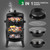 3-in-1 Charcoal Food Smoker BBQ Grill,16 Inch Charcoal BBQ Smoker Grill,Iron Spray Smoker Carbon Grill,with Built-in Thermometer, Air Vent, Suitable for Parties, Camping, Outdoor Cooking
