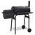 Steel Charcoal Offset Smoker Grill with Side Firebox and Thermometer