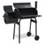 Steel Charcoal Offset Smoker Grill with Side Firebox and Thermometer