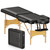 Brelley Massage Table Portable Wooden Lash Bed 2-Fold Tattoo Bed, Black