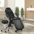 Hicomony Black Tattoo Chair with Storage Basket, Tattoo Table Bed with Extendable Headrest, Multi-Purpose Lash Spa Chair with 360 Swivel Salon Stool