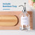 Glass Soap Dispenser with Pump, Dish and Hand Soap Dispenser for Kitchen Bathroom Set, Clear Glass Dispenser Set of 2 Pack with 18 Stickers Funnel Bamboo Tray 500ml 18oz / Sliver Pump