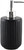 Soap Dispenser,Classic Manual,for Bathroom and Kitchen,Ceramic,refillable with Stainless Steel Pump Glass.(Black)
