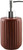 Soap Dispenser,Classic Manual,for Bathroom and Kitchen,Ceramic,refillable with Stainless Steel Pump Glass.(Red)