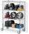 Mobile Security Cage Cart with 4 Wheels-Security Cages with 3-Tier Heavy Duty Lockable, Mobile Security Cage Wire Kit, Steel Wire Mesh Storage Cage Locker Cabinet for Warehouse & Restauran(L)