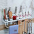 Aluminum Wall Mounted Spice Rack with Eight Hooks Kitchen Organizer