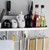 Aluminum Wall Mounted Spice Rack with Eight Hooks Kitchen Organizer