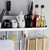 Wall Mounted Spice Rack Aluminum Organizer with Eight Hooks and Shelf