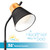 OttLite LED Table Lamp with Wireless Charging and USB, Black with Wood