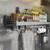 Wall Mounted Spice Rack Organizer, Metal Spice Shelf with Utensil Holder, Paper Towel Holder, Hooks, Knife Holder - 40cm
