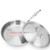 VELIHGP 304 stainless steel frying pan flat bottomed non stick uncoated less oil fume kitchen