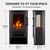 Three-Sided Electric Fireplace with Remote, 2-Stage with Heater, Thermostat & Timer, Iron+Glass+Plastic, Adjustable Flame, Home & Kitchen Cozy Heating, US Plug