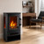 Three-Sided Electric Fireplace with Remote, 2-Stage with Heater, Thermostat & Timer, Iron+Glass+Plastic, Adjustable Flame, Home & Kitchen Cozy Heating, US Plug
