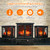 Tangkula 25 Inches Electric Fireplace Stove, 1400 W Freestanding Fireplace Heater, Indoor Electric Stove Heater W/Realistic Dancing Flame Effect, Adjustable Temperature, Overheat Protection